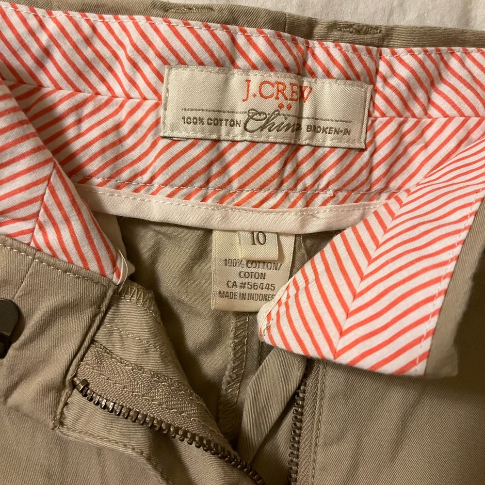 J Crew khaki chino shorts